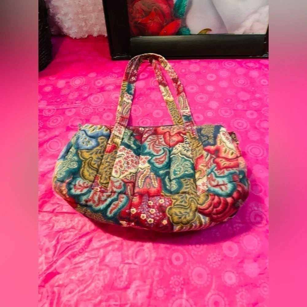NWOT BOHO GLORIA RAE LADY LOVE GIFTS VINTAGE FLORAL MULTI-COLORED QUILTED TOTE!